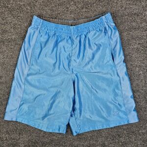 Starter Basketball Dazzle Shorts Mens M Shiny Silky‎ Blue Athletic Gym Textured